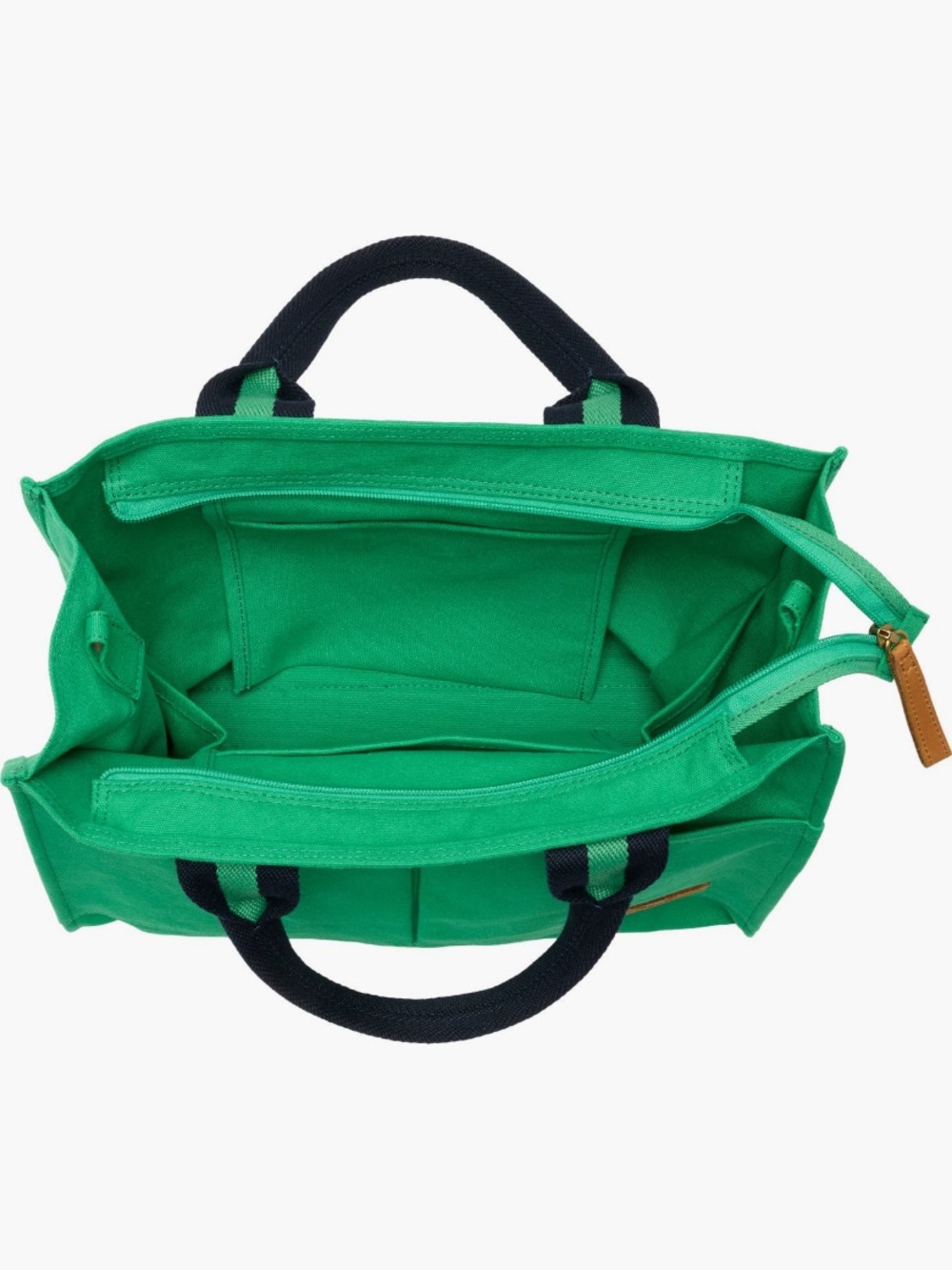Vibrant Green Canvas Tote with Black Handles